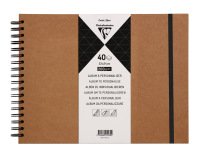 Album espiral para personalizar clairefontaine tapa dura kraft 32x24 cm 40 hojas 200 gr
