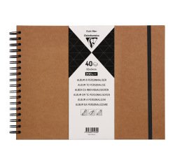 Album espiral para personalizar clairefontaine tapa dura kraft 32x24 cm 40 hojas 200 gr