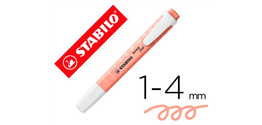 Rotulador stabilo fluorescente swing cool pastel melocoton