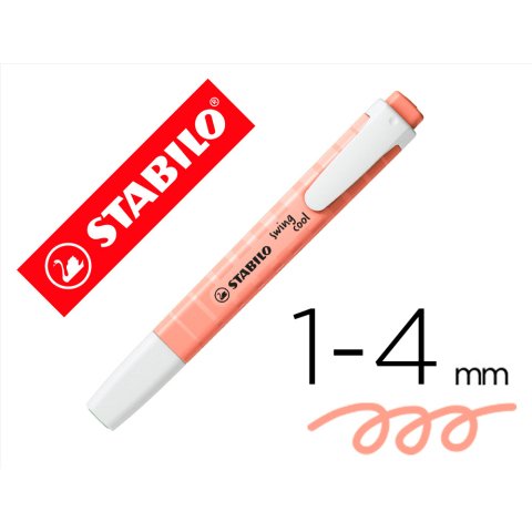 Rotulador stabilo fluorescente swing cool pastel melocoton