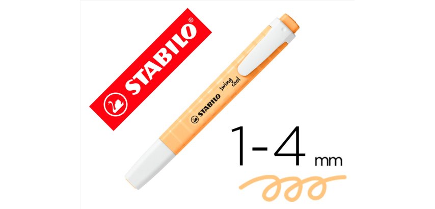 Rotulador stabilo fluorescente swing cool pastel naranja palido