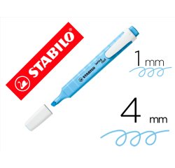 Rotulador stabilo fluorescente swing cool pastel azul ventoso