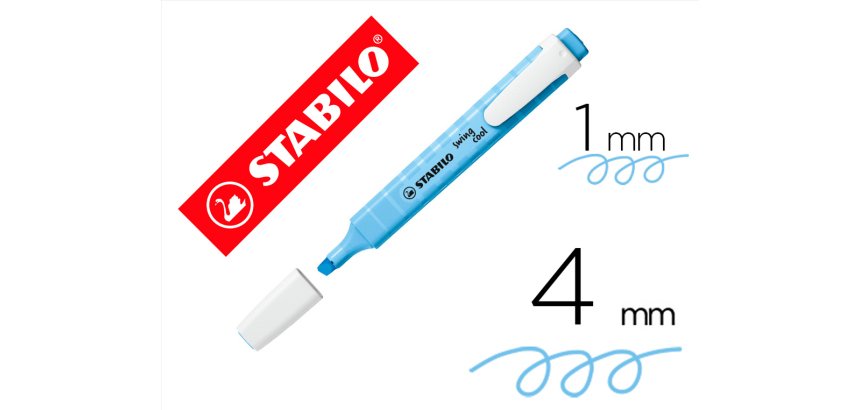 Rotulador stabilo fluorescente swing cool pastel azul ventoso