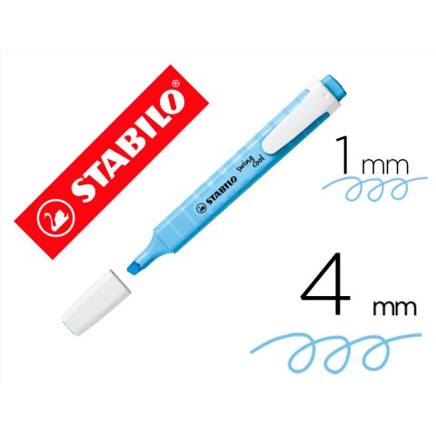 Rotulador stabilo fluorescente swing cool pastel azul ventoso