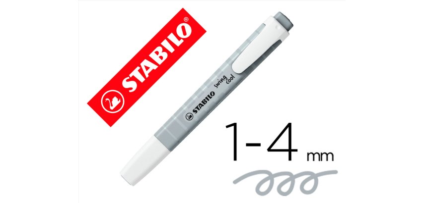 Rotulador stabilo fluorescente swing cool pastel gris polvoriento