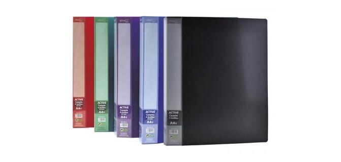 Carpeta 4 anillas de 25 mm office box active din a4 polipropileno colores surtidos