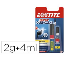 Pegamento loctite super glue 3 adhesivo instantaneo especial plastico dificiles blister 1 tubo 2 gr + 1 rotulador 4 ml