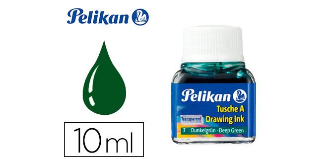 Tinta china pelikan verde oscuro bote de 10 ml