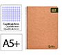 Cuaderno espiral liderpapel a5 ecouse tapa cartulina kraft 80h papel reciclado 80gr cuadro 4mm
