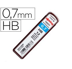 Minas rotring grafito 0,7 mm hb estuche de 12 minas