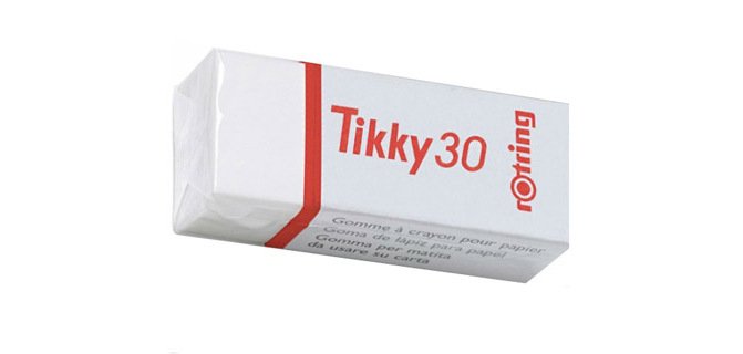Goma de borrar rotring tikky 30 blanca