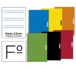 Cuaderno espiral papercop folio tapa extradura 80 hojas pauta 5 2,5 mm con margen 70 gr colores surtidos