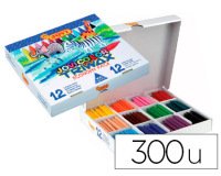 Lapices cera jovicolor triwax caja de 300 unidades 12 colores surtidos