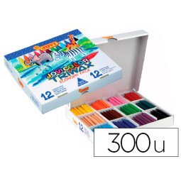 Lapices cera jovicolor triwax caja de 300 unidades 12 colores surtidos