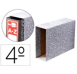 Caja archivador liderpapel classic red cuarto apaisado gris