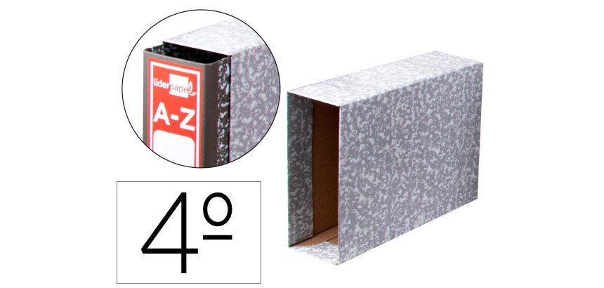 Caja archivador liderpapel classic red cuarto apaisado gris