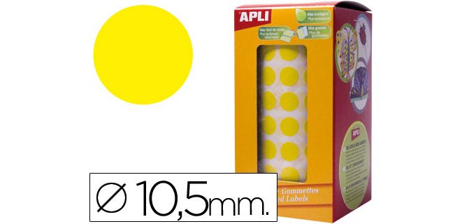Gomets autoadhesivos circulares 10,5 mm en rollo Apli