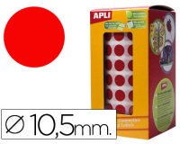 Gomets autoadhesivos circulares 10,5 mm rojo rollo de 5192 unidades