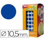 Gomets autoadhesivos circulares 10,5mm azul rollo de 5192 unidades