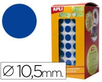 Gomets autoadhesivos circulares 10,5mm azul rollo de 5192 unidades