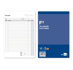 Talonario liderpapel facturas folio original y copia t223 con i.v.a. texto en catalan