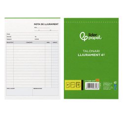 Talonario liderpapel entregas cuarto original y copia t226 texto en catalan
