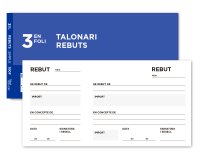 Talonario liderpapel recibos 3/fº original t105 con matriz texto en catalan
