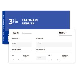 Talonario liderpapel recibos 3/fº original t105 con matriz texto en catalan
