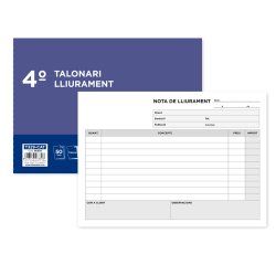Talonario liderpapel entregas cuarto original y 2 copias t329 apaisado texto en catalan