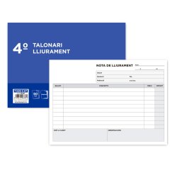 Talonario liderpapel entregas cuarto original y copia t229 apaisado texto en catalan