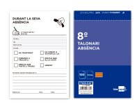 Talonario liderpapel ausentes octavo original t103 texto en catalan