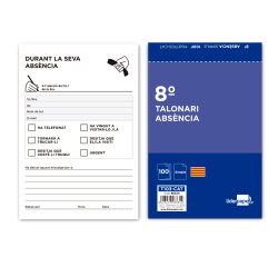 Talonario liderpapel ausentes octavo original t103 texto en catalan