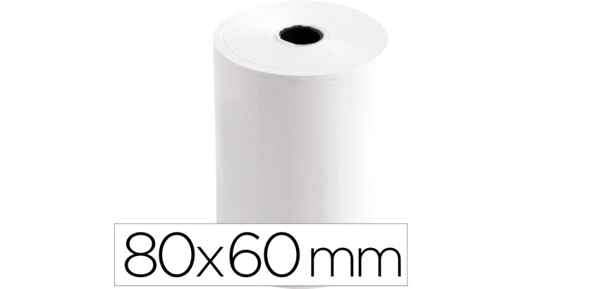 Rollo sumadora termico q-connect 80 mm ancho x 60 mm diametro sin bisfenol a