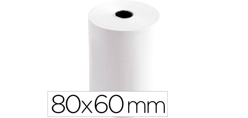 Rollo sumadora termico q-connect 80 mm ancho x 60 mm diametro sin bisfenol a