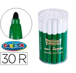 Rotulador carioca jumbo verde punta gruesa bote de 30 unidades