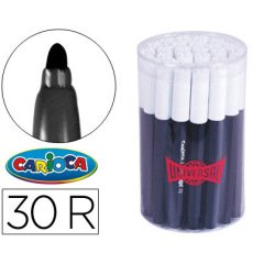Rotulador carioca jumbo negro punta gruesa bote de 30 unidades
