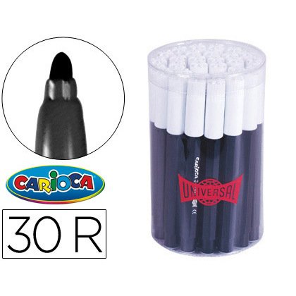 Rotulador carioca jumbo negro punta gruesa bote de 30 unidades