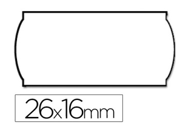 Etiquetas meto onduladas 26x16 mm lisa blanca removible rollo 1200 etiquetas