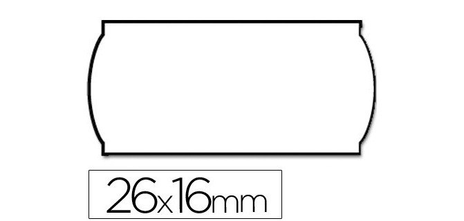 Etiquetas meto onduladas 26x16 mm lisa blanca removible rollo 1200 etiquetas