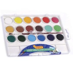 Acuarela jovi 18 colores con pincel estuche de plastico