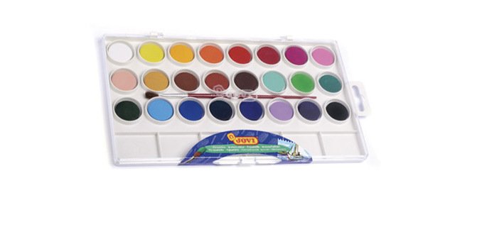 Acuarela jovi 24 colores con pincel estuche de plastico