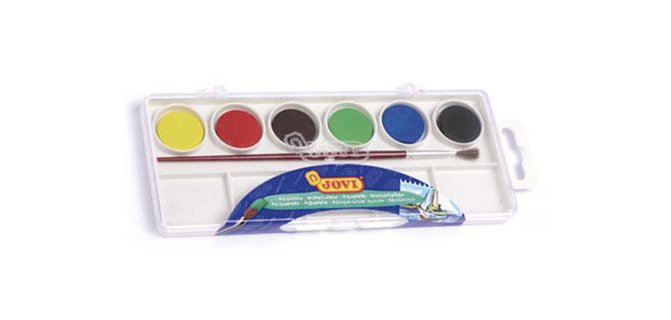 Acuarela jovi 6 colores con pincel estuche de plastico