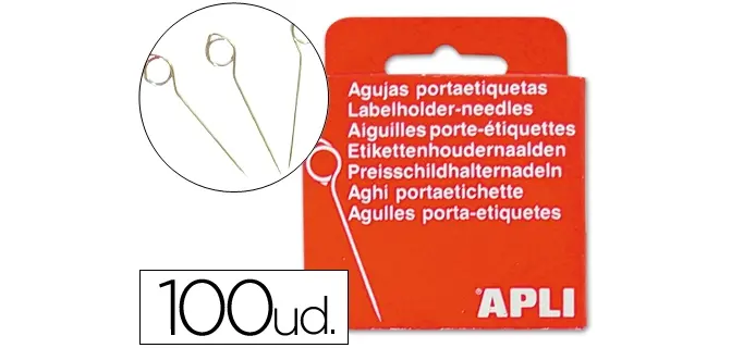 Agujas portaetiquetas apli caja de 100 unidades