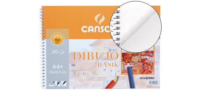 Bloc dibujo basik din a4 23x32.5 cm 20 hojas de 150 gr/m2