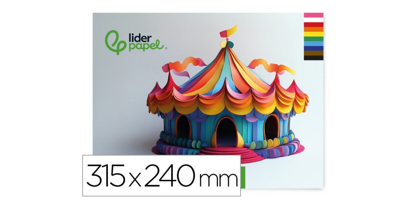 Bloc trabajos manuales liderpapel cartulina 240x315mm 10 hojas colores surtidos