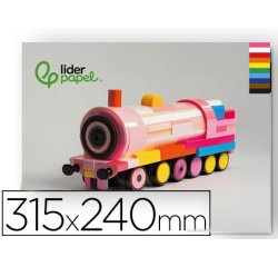 Bloc trabajos manuales liderpapel charol 240x315mm 10 hojas colores surtidos