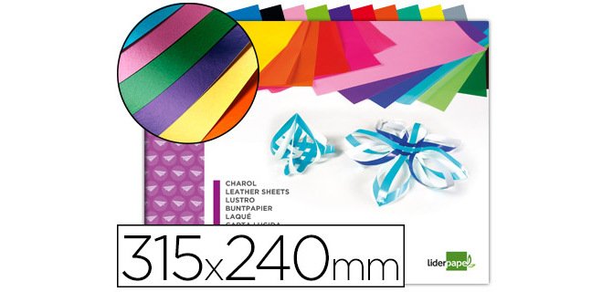 Bloc trabajos manuales liderpapel charol 240x315mm 10 hojas colores surtidos