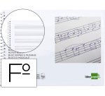 Bloc musica liderpapel pentagrama 3mm folio apaisado 20 hojas 100g/m2