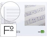 Bloc musica liderpapel pentagrama 3mm folio apaisado 20 hojas 100 g