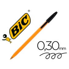 Boligrafo bic naranja fine original negro